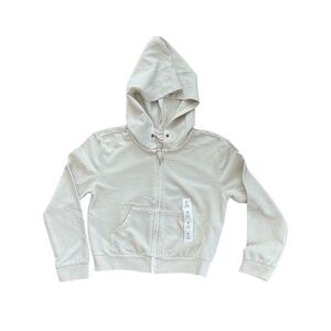 New Girl Zip-Up Hoodie Cat & Jack Cream White, Size: M (8) (C 3)
